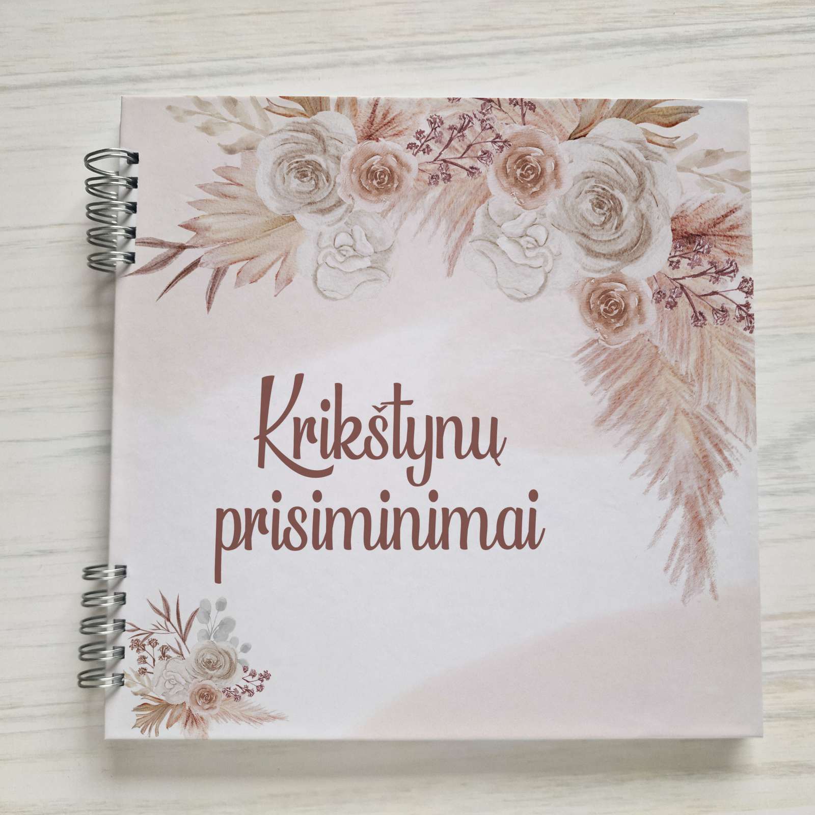 Palinkėjimų knyga krikštynoms „Pampas grass“
