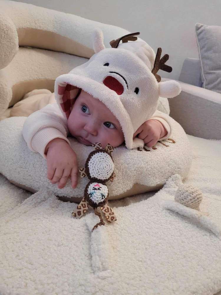 SĖDINUKAS Transformeris su apvaliu kilimėliu ,,TEDDY baltoji meškutė,,