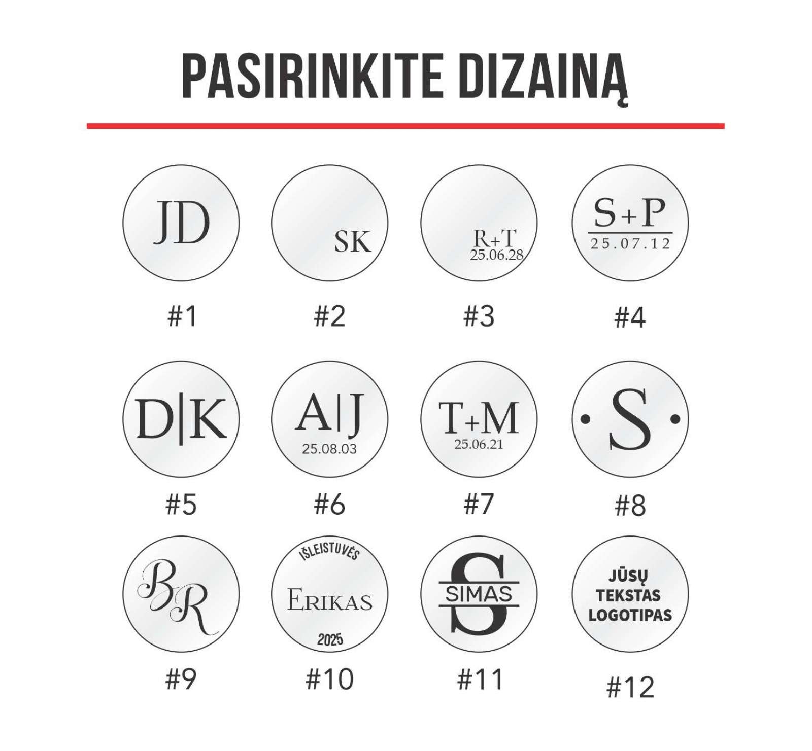 Dovana vyrui - graviruotos sąsagos