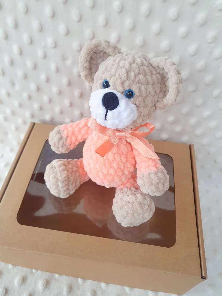 Meškiukas dovanų dėžutėje, dydis 18 cm