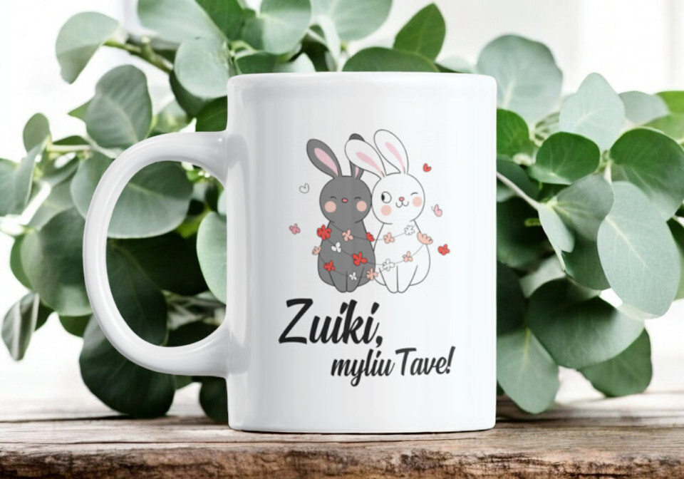 Standartinis puodelis „Zuiki, myliu tave!“