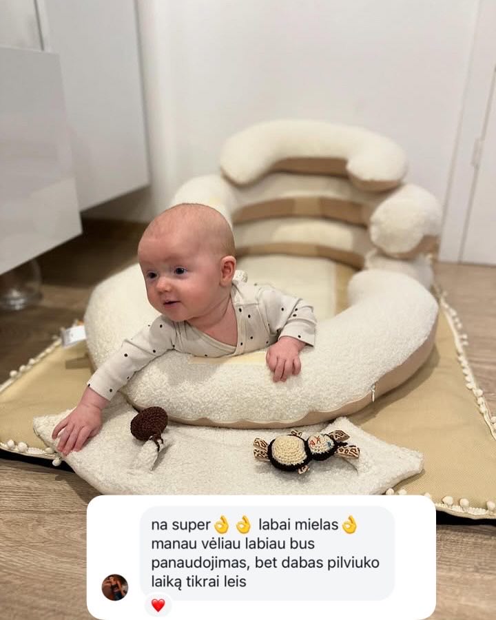 SĖDINUKAS Transformeris su pailgu kilimėliu ,,Teddy Baltoji meškutė,,