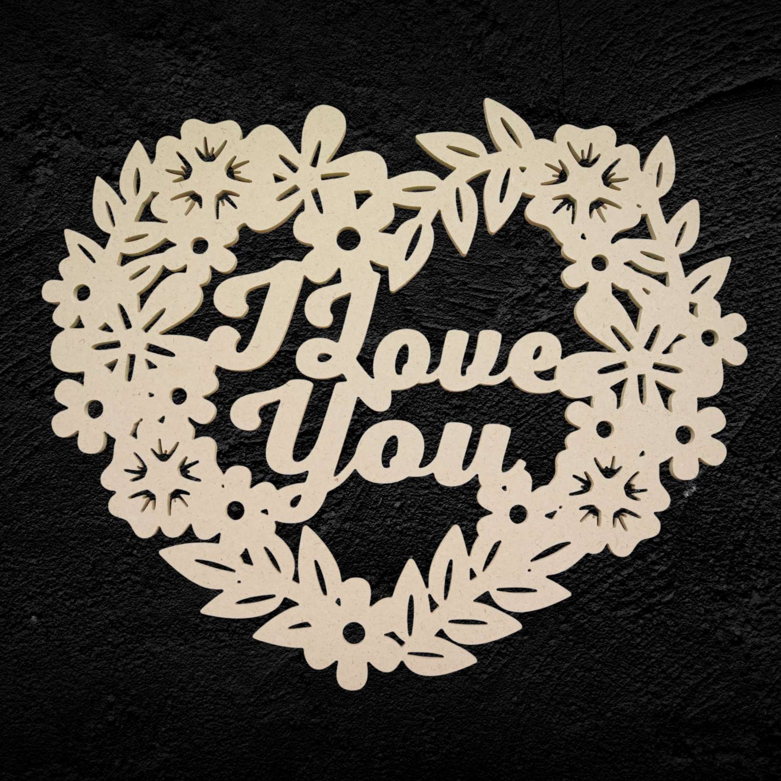 Medinė sienos dekoracija „I love you“