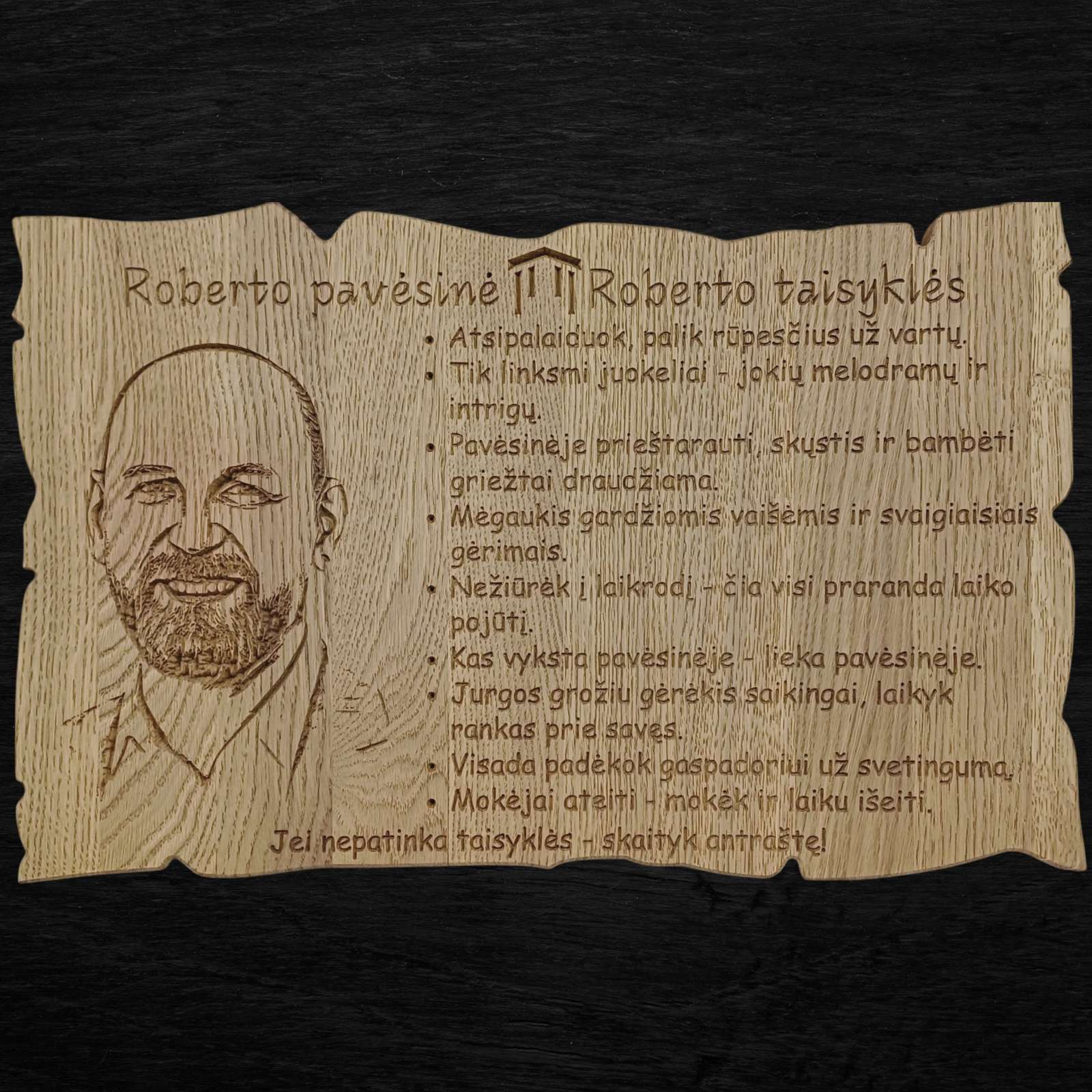 Personalizuota lentelė „Pavėsinės taisyklės“