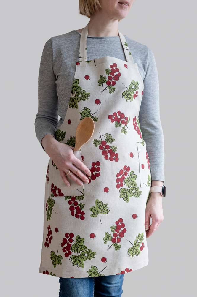 Lininė prijuostė „Serbentai“