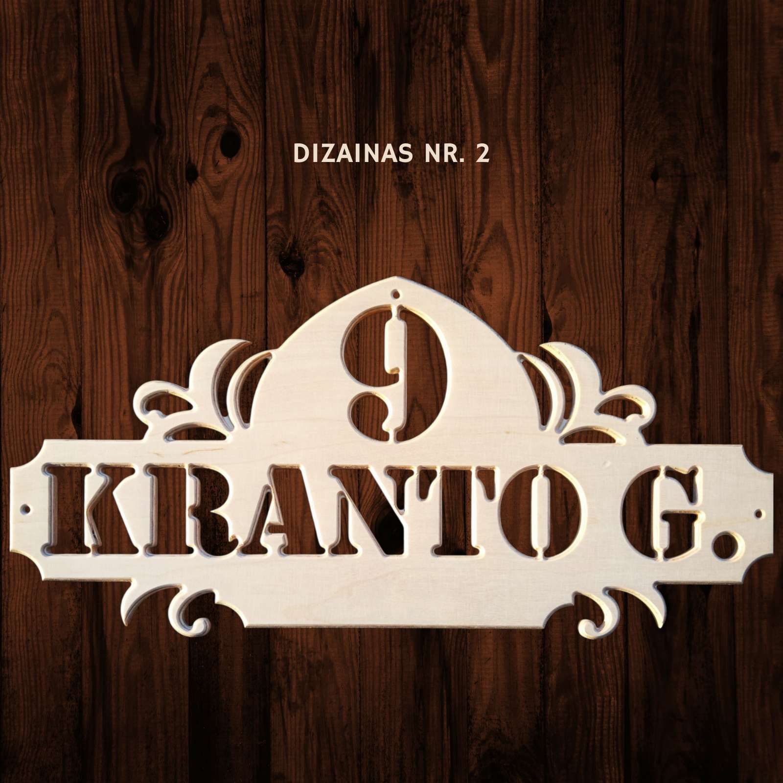 Medinės adreso lentelės (2 dizaino pasirinkimai)