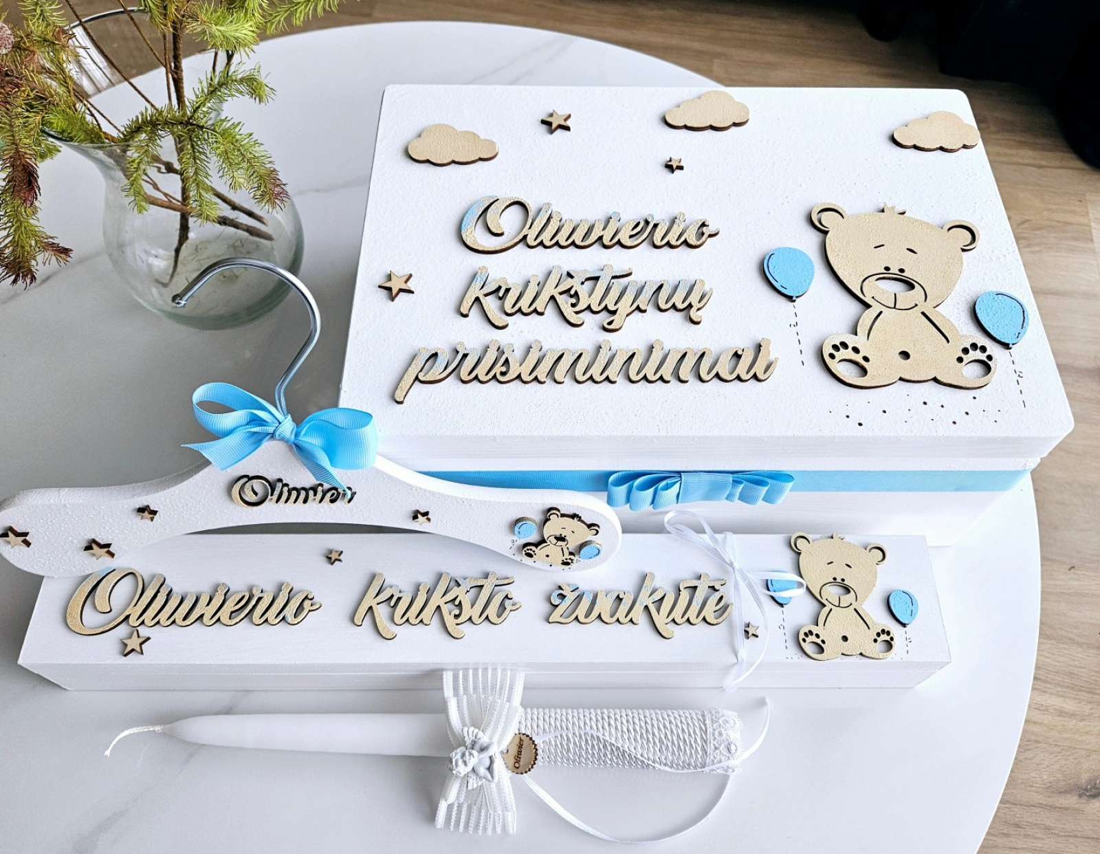 Krikštynų rinkinys / melsvas