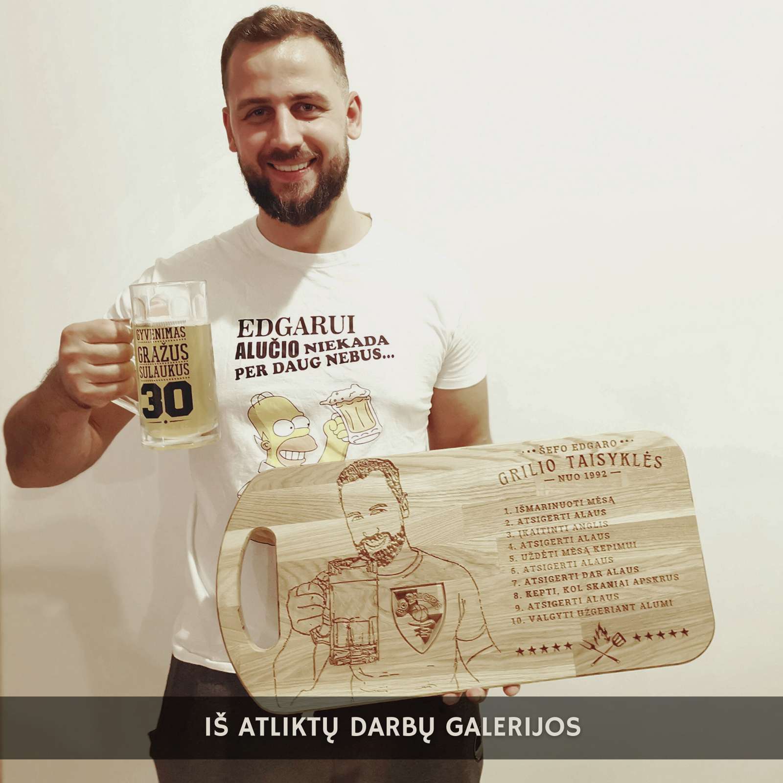 Personalizuota pjaustymo lentelė „Grilio taisyklės“