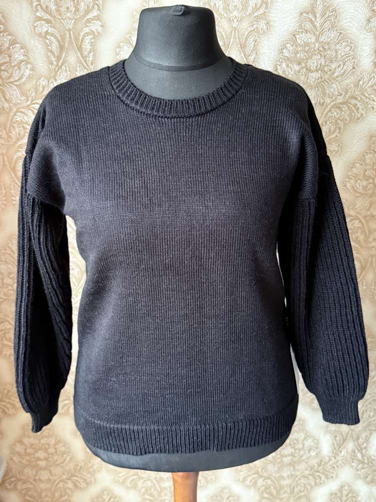 Megztas megztinis juodos spalvos iš alpakos, vilnos ir šilko XL dydžio GP-1640