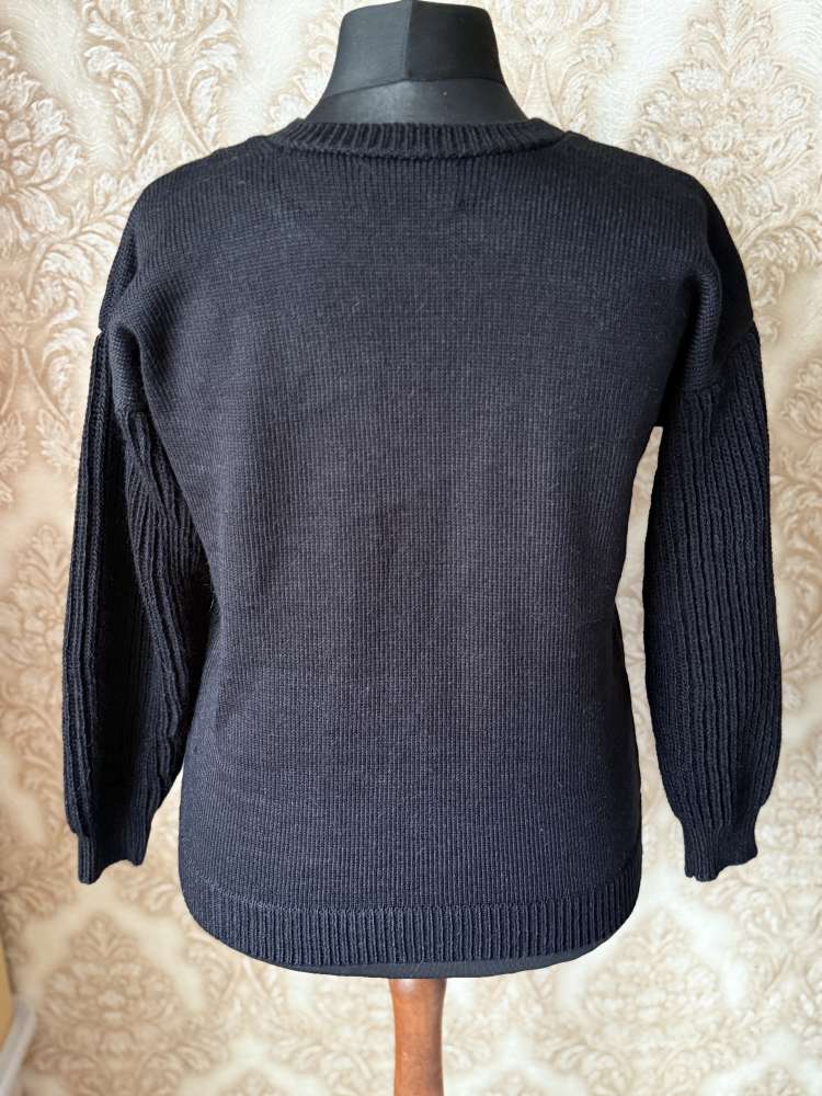 Megztas megztinis juodos spalvos iš alpakos, vilnos ir šilko XL dydžio GP-1640