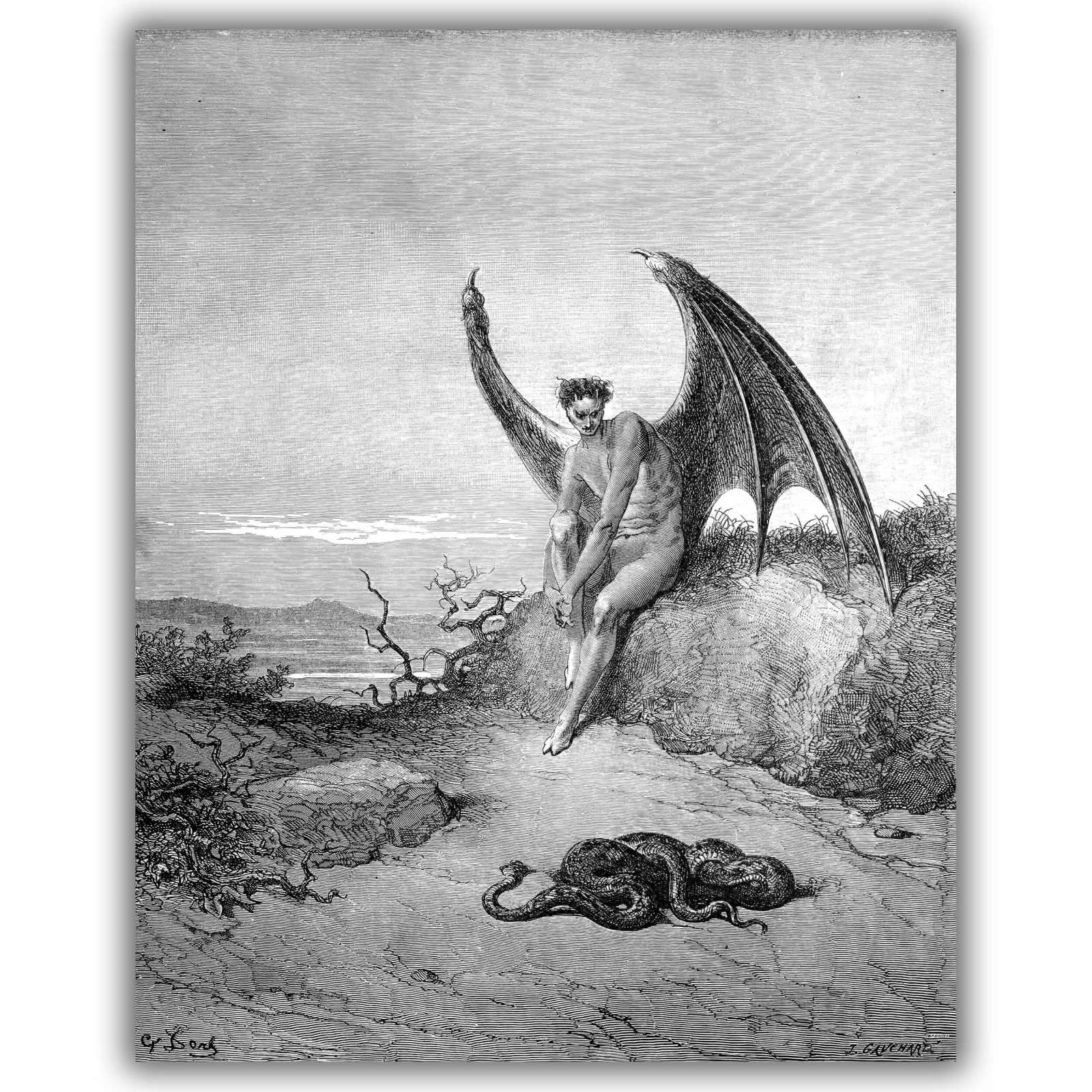 Reprodukcija „Daugelio ratų labirinte“, Gustave Dore (1866)