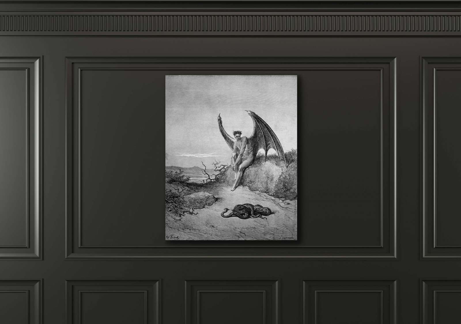 Reprodukcija „Daugelio ratų labirinte“, Gustave Dore (1866)