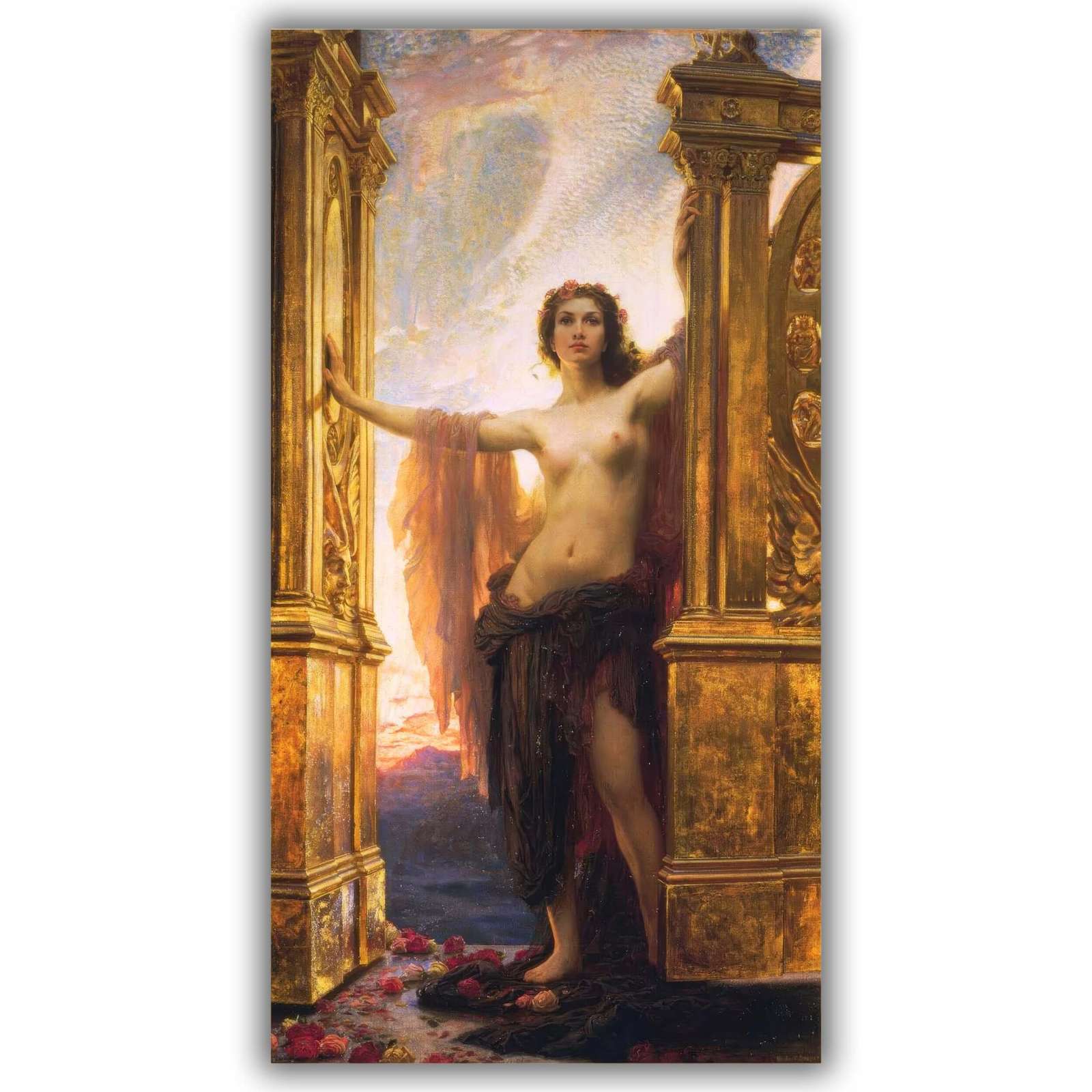 Reprodukcija „Aušros vartai“, Herbert James Draper (1900)