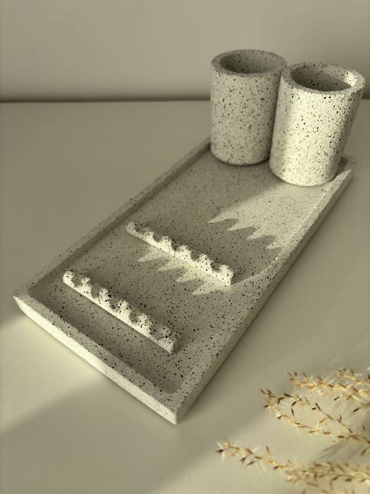 Grey granite įrankių padėklas