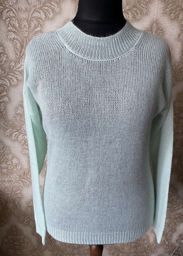 Megztas plonas moheros megztinis mėtos-žalsvos spalvos M arba L/XL dydis GP-1648