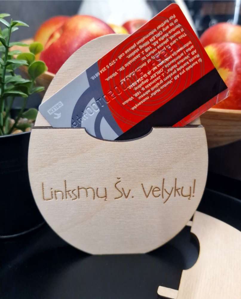 Medinė Pinigų Dėžutė Vokelis Linksmų Velykų