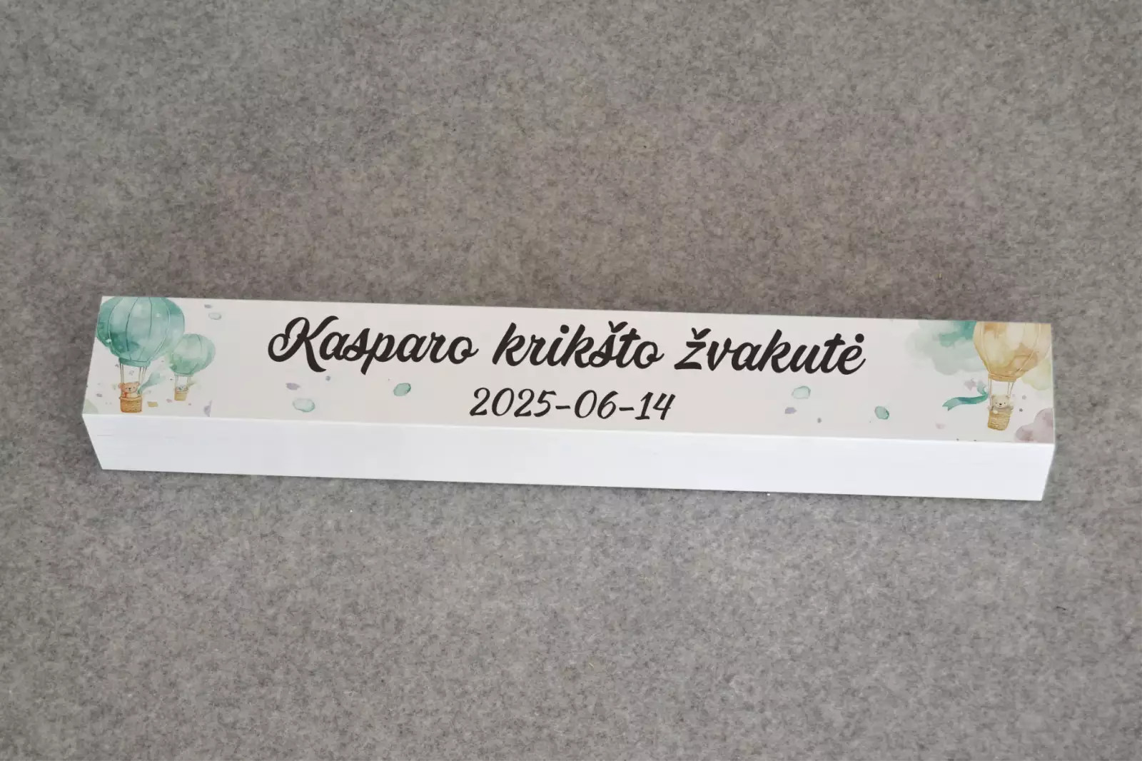 Krikšto žvakės dėžutė „Oro balionai”