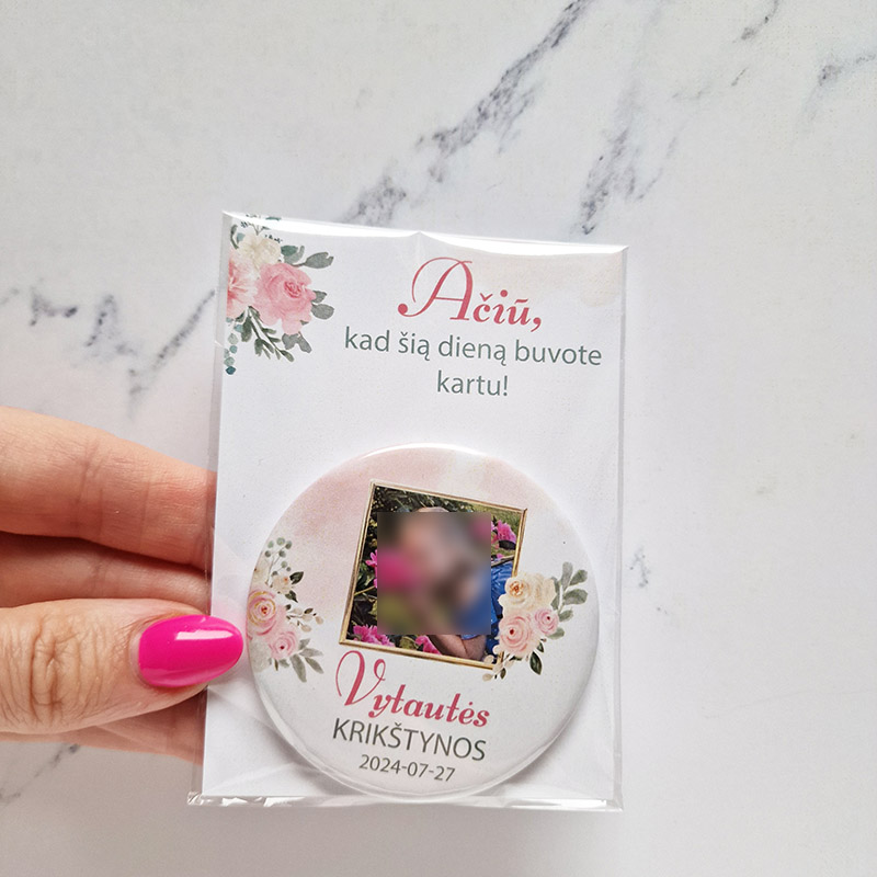 Magnetukas su nuotrauka krikštynų svečiams
