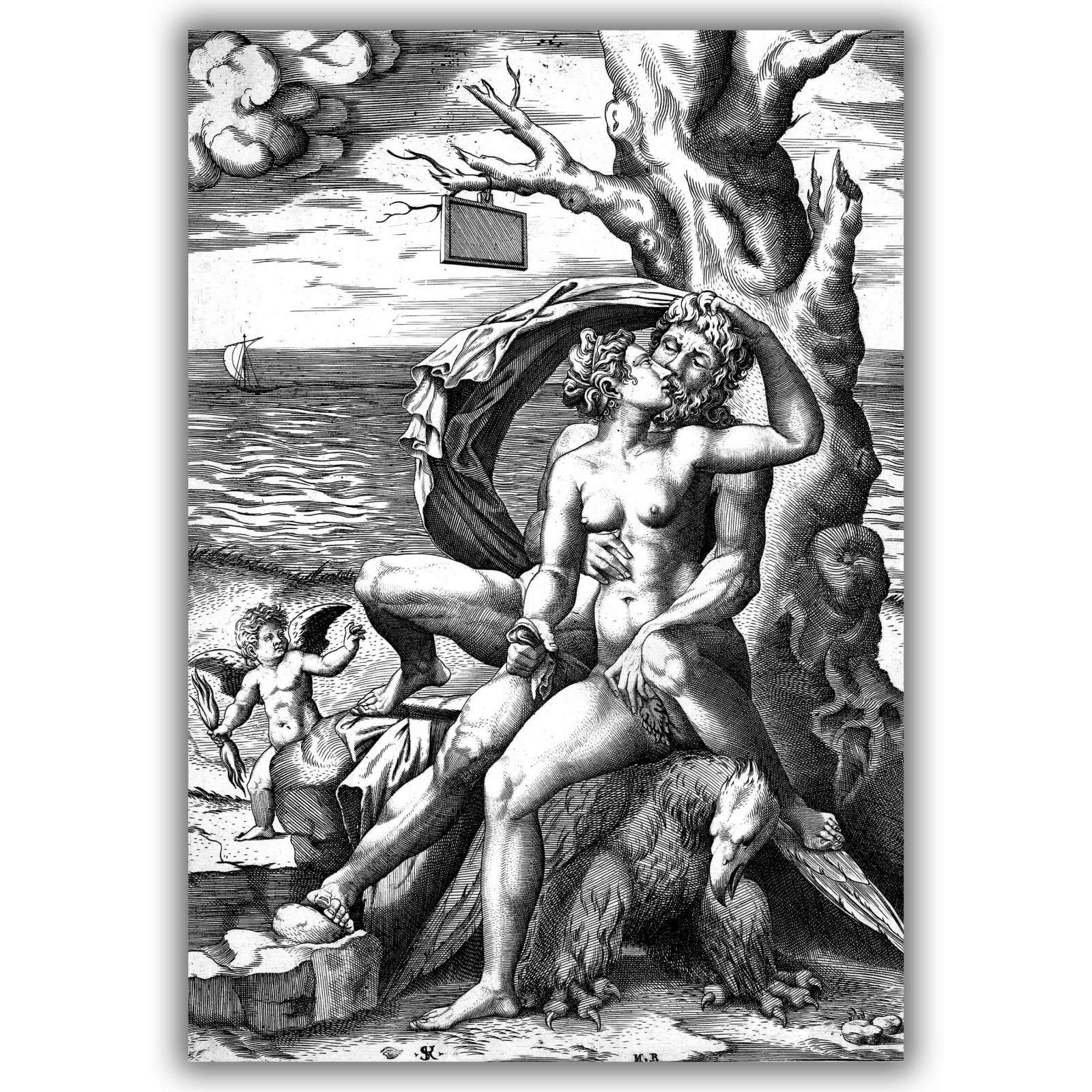 Reprodukcija „Jupiteris ir Semelė“, Marco da Ravenna