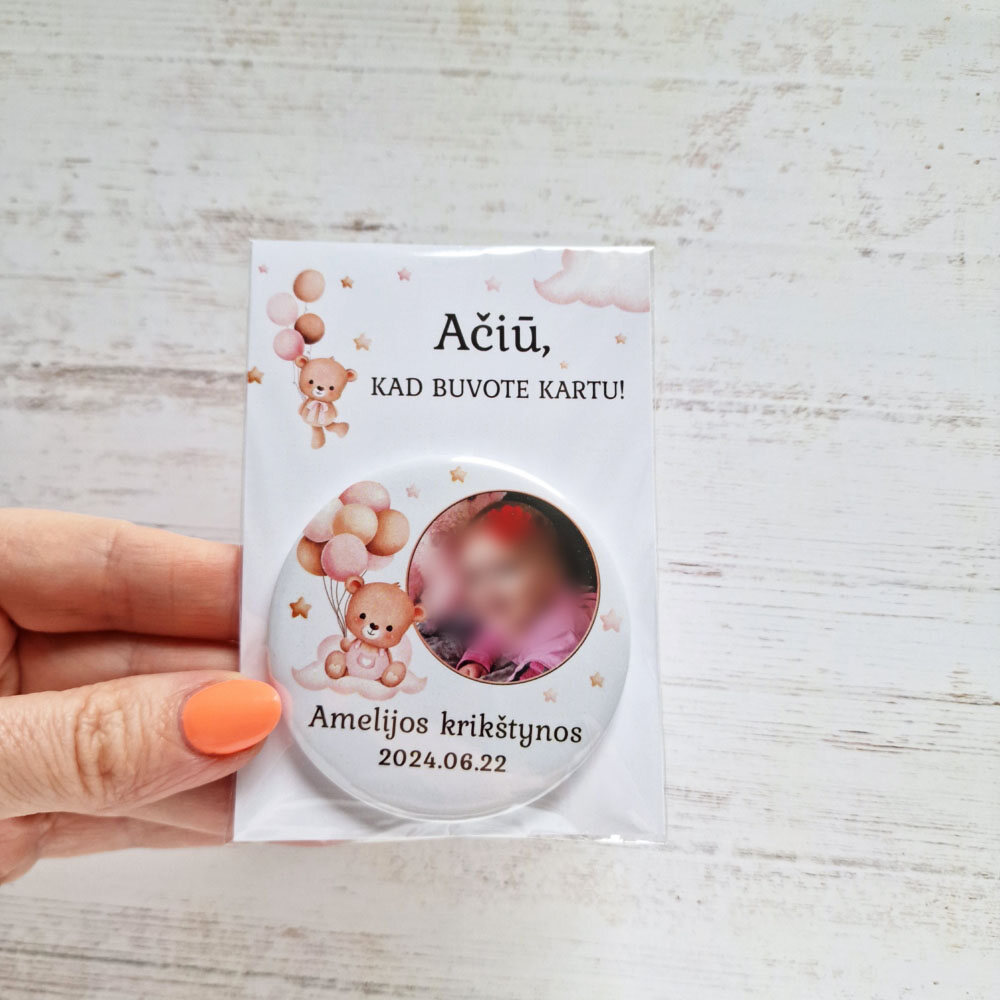 Magnetukai mergaitės krikštynoms „Meškiukas“