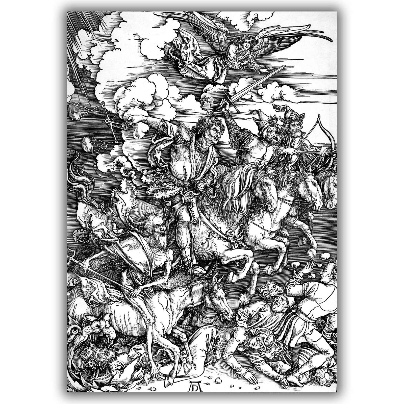 Reprodukcija „Keturi apokalipsės raiteliai“, Albrecht Durer