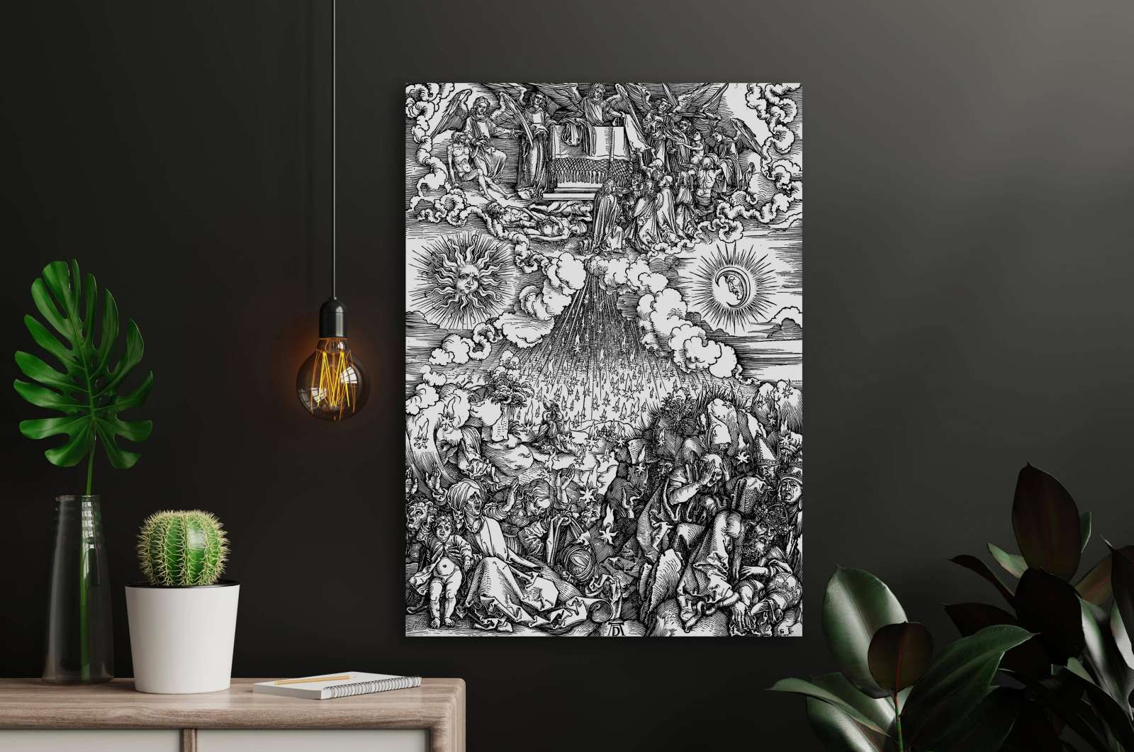 Reprodukcija „Avinėlis laužo penktąjį ir šeštąjį antspaudus“, Albrecht Durer