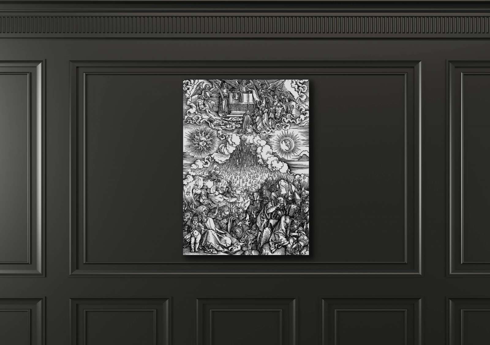 Reprodukcija „Avinėlis laužo penktąjį ir šeštąjį antspaudus“, Albrecht Durer