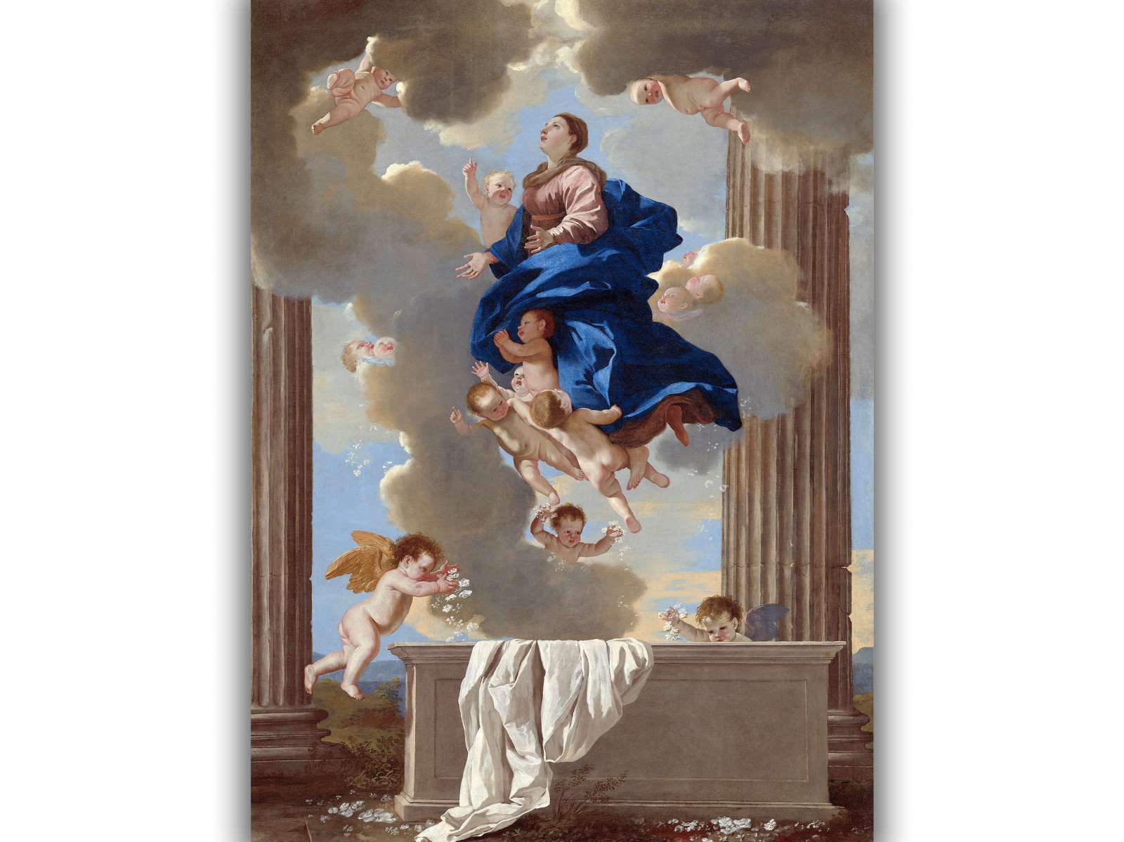 Reprodukcija „Mergelės ėmimas dangun“, Nicolas Poussin (1632)