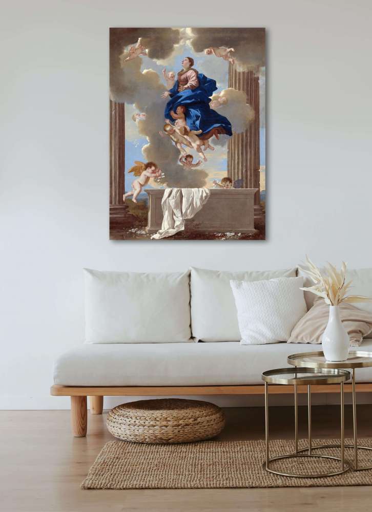 Reprodukcija „Mergelės ėmimas dangun“, Nicolas Poussin (1632)