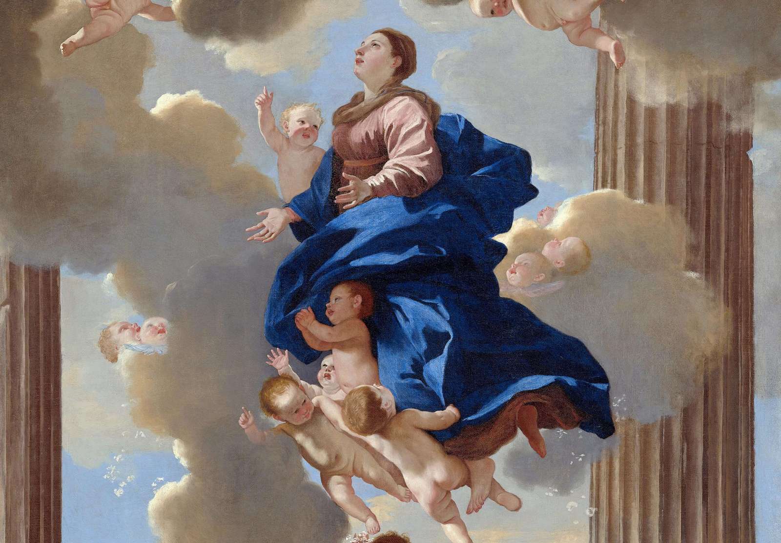 Reprodukcija „Mergelės ėmimas dangun“, Nicolas Poussin (1632)
