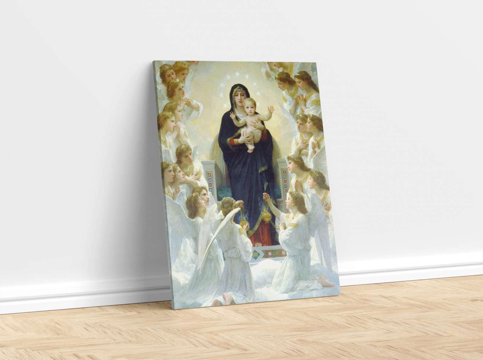 Reprodukcija „Mergelė su angelais“, William Bouguereau (1900)