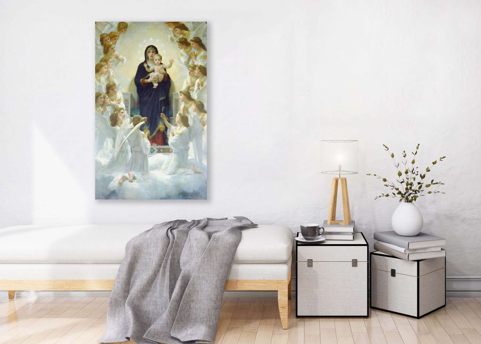 Reprodukcija „Mergelė su angelais“, William Bouguereau (1900)