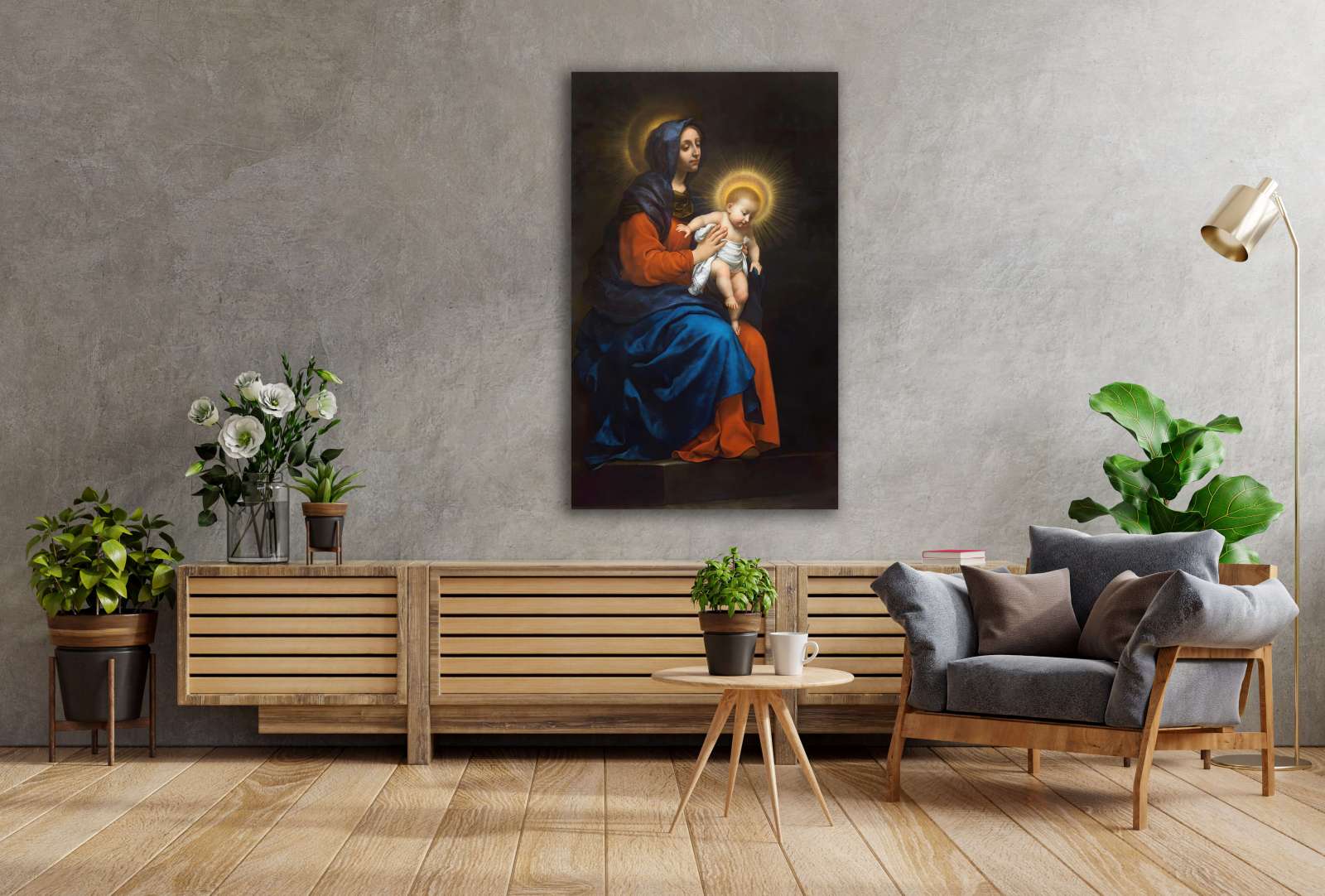 Reprodukcija „Madona su kūdikiu“, Carlo Dolci (1575)