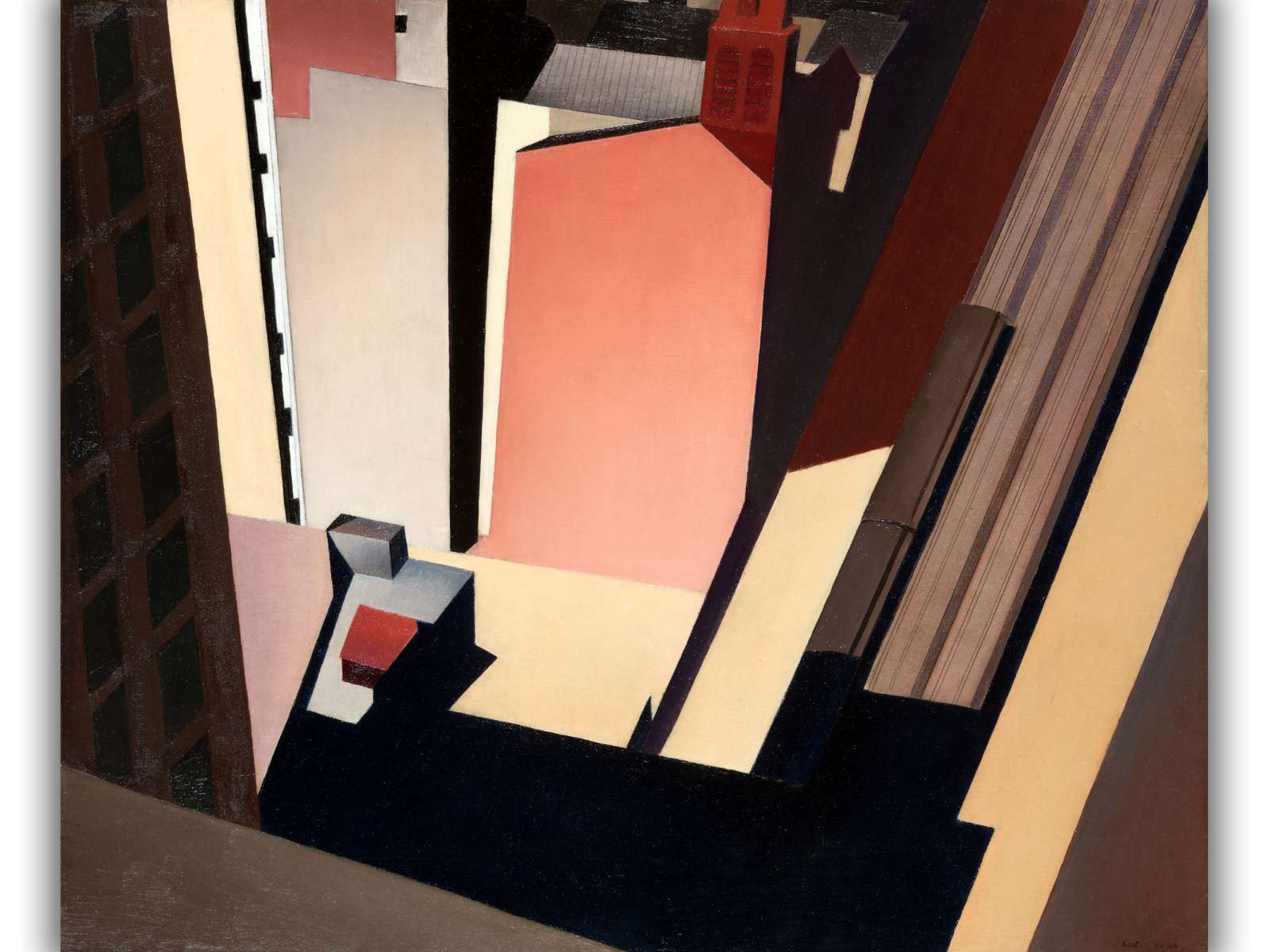 Reprodukcija „Bažnyčios gatvė“, Charles Sheeler (1920)