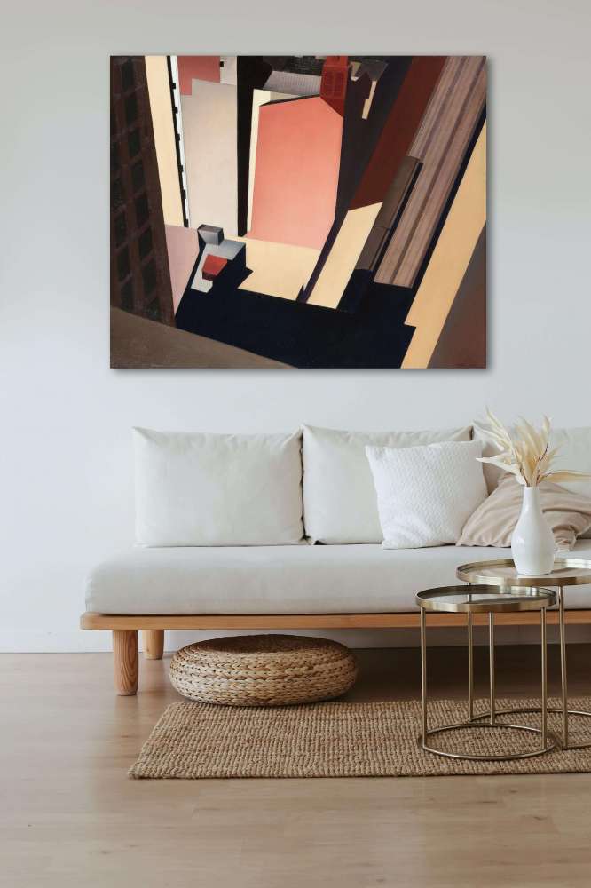 Reprodukcija „Bažnyčios gatvė“, Charles Sheeler (1920)