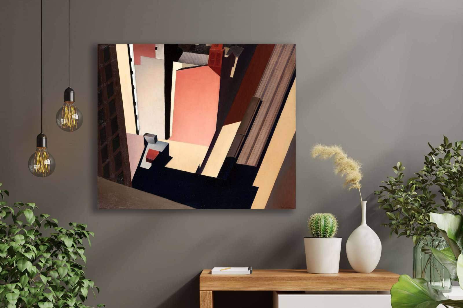 Reprodukcija „Bažnyčios gatvė“, Charles Sheeler (1920)