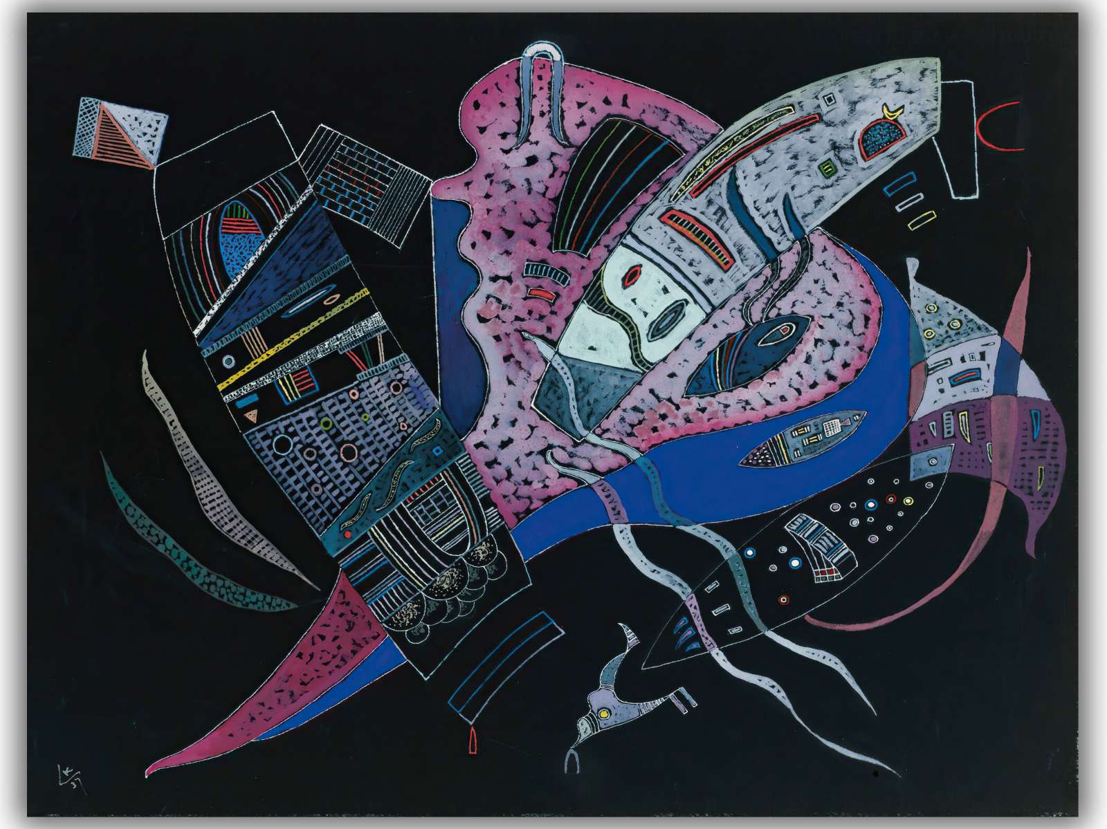 Reprodukcija „Susikaupęs“, Wassily Kandinsky (1937)