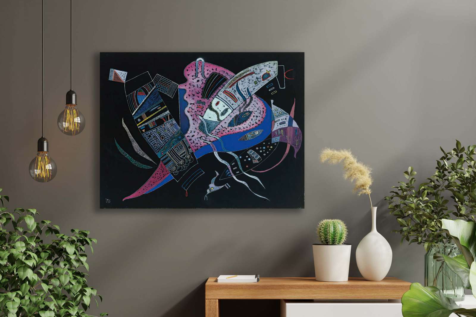 Reprodukcija „Susikaupęs“, Wassily Kandinsky (1937)