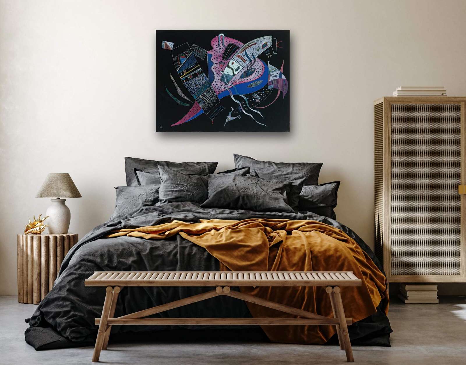 Reprodukcija „Susikaupęs“, Wassily Kandinsky (1937)