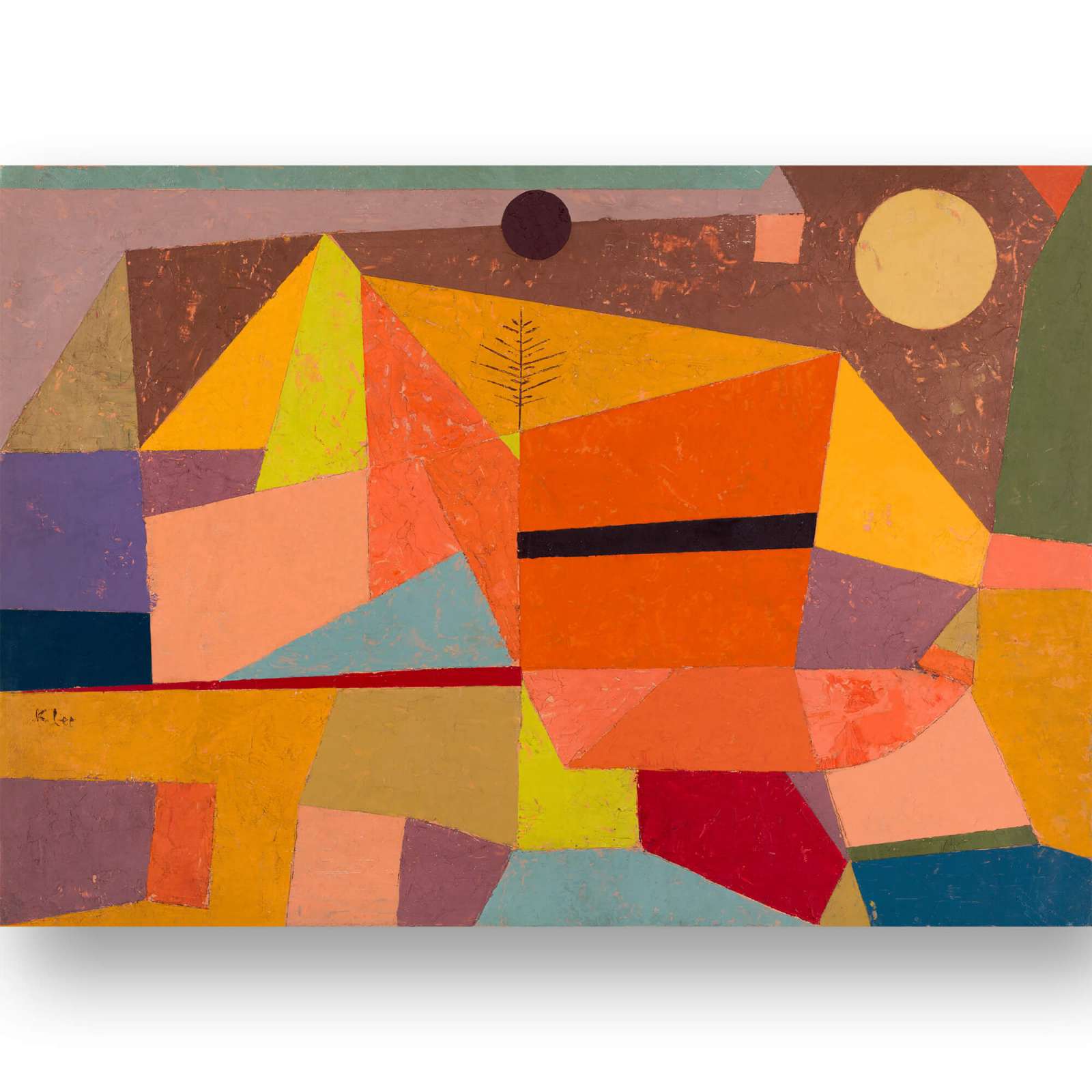 Reprodukcija „Linksmas kalnų peizažas“, Paul Klee