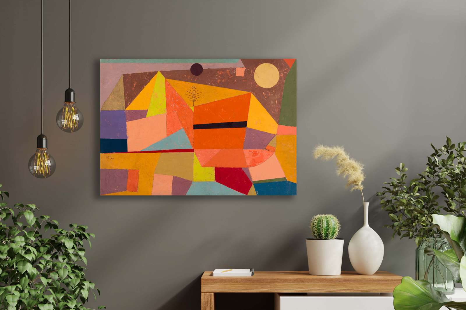 Reprodukcija „Linksmas kalnų peizažas“, Paul Klee