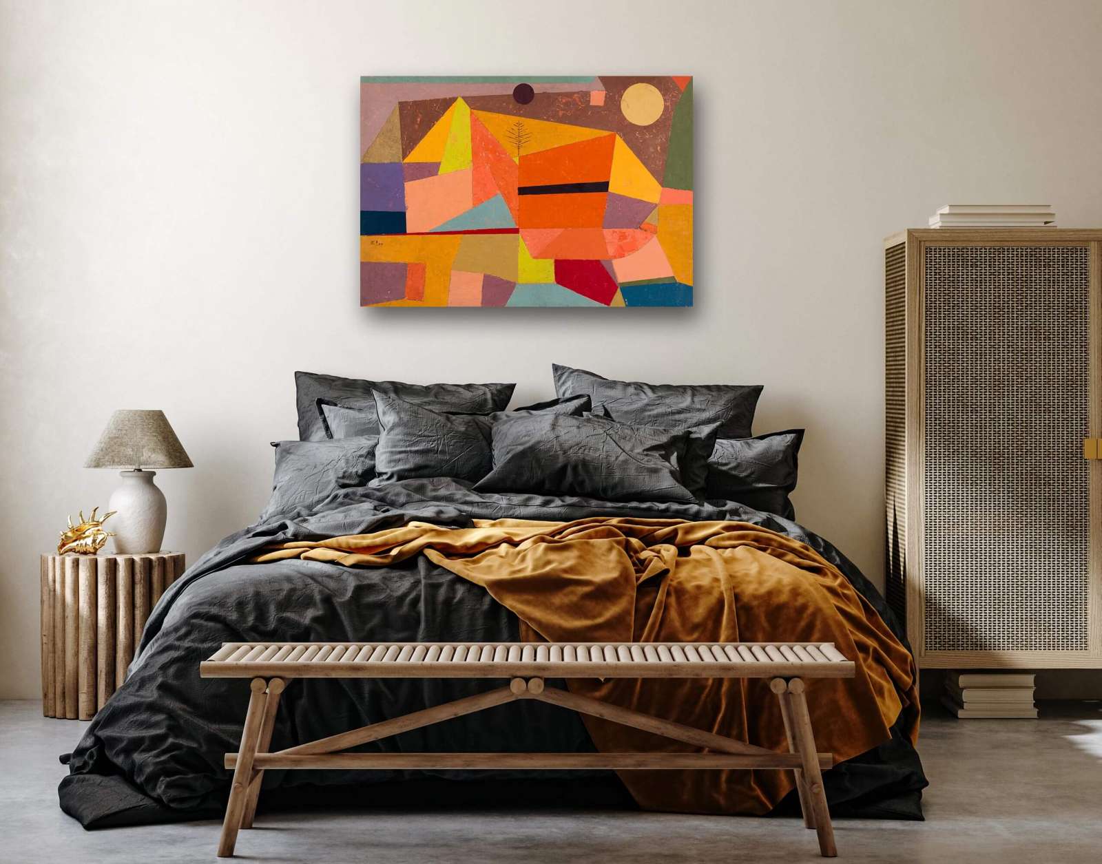Reprodukcija „Linksmas kalnų peizažas“, Paul Klee