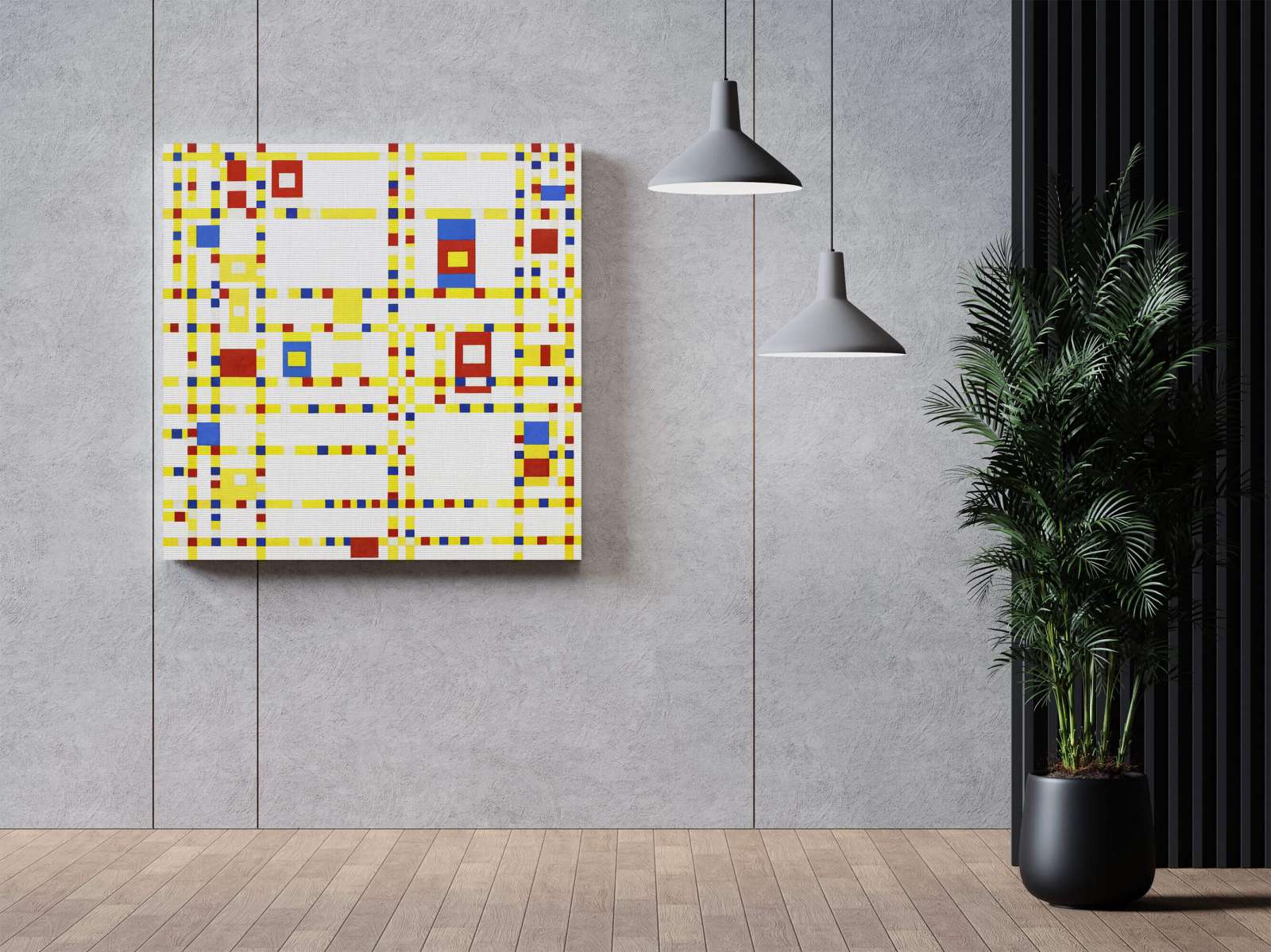 Reprodukcija „Brodvėjaus bugivugis“, Piet Mondrian (1943)