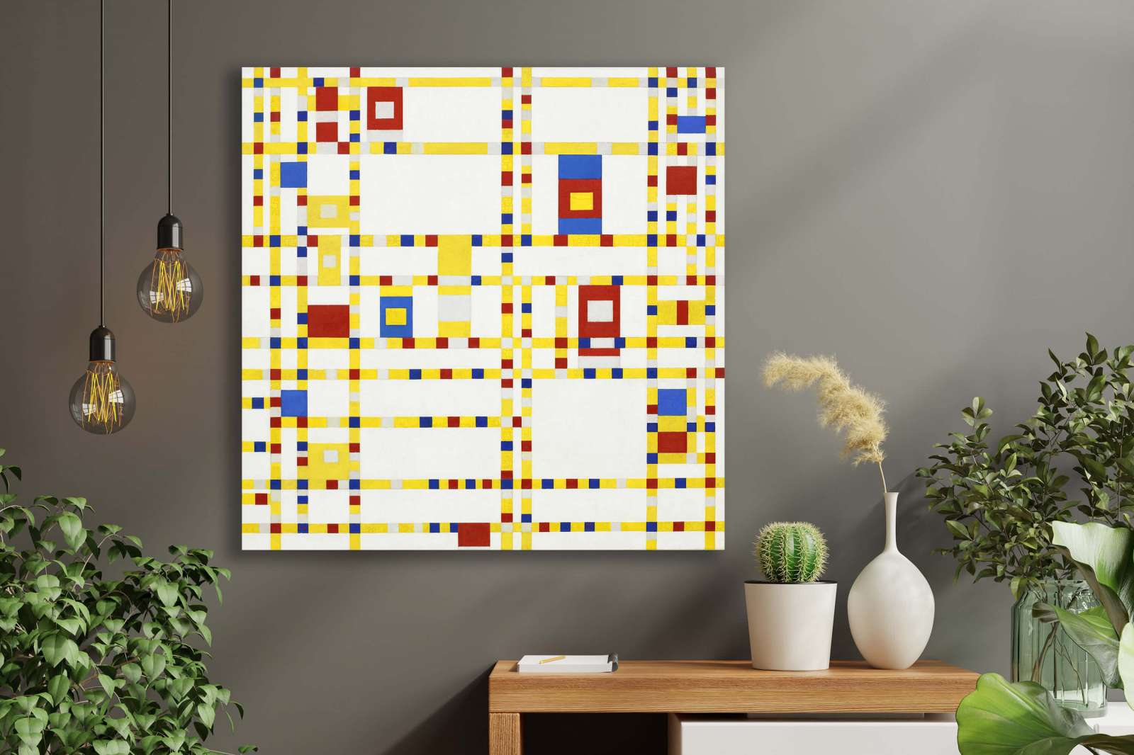 Reprodukcija „Brodvėjaus bugivugis“, Piet Mondrian (1943)