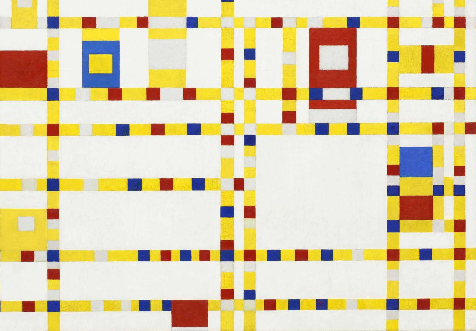 Reprodukcija „Brodvėjaus bugivugis“, Piet Mondrian (1943)
