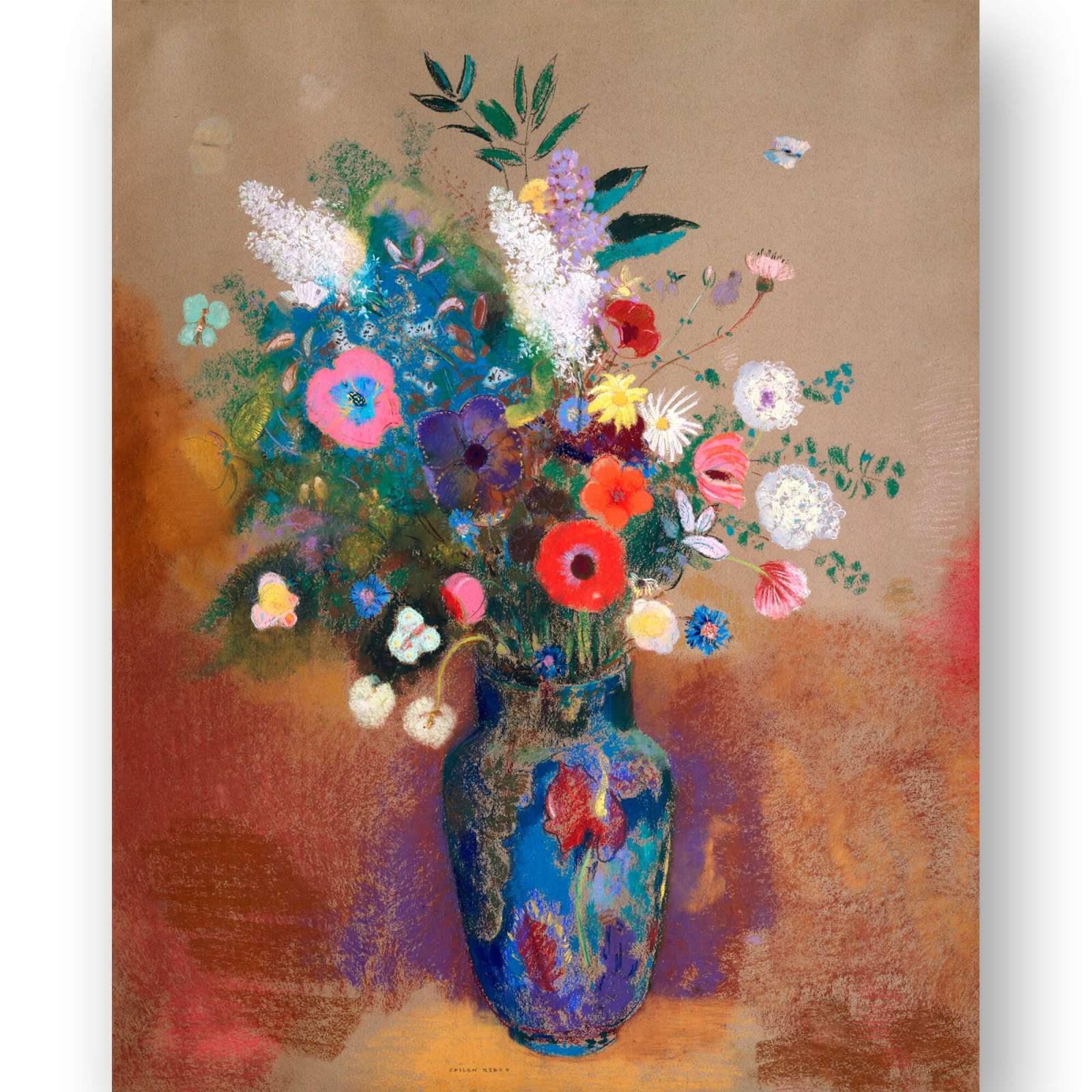 Reprodukcija „Gėlių puokštė“,  Odilon Redon (1905)