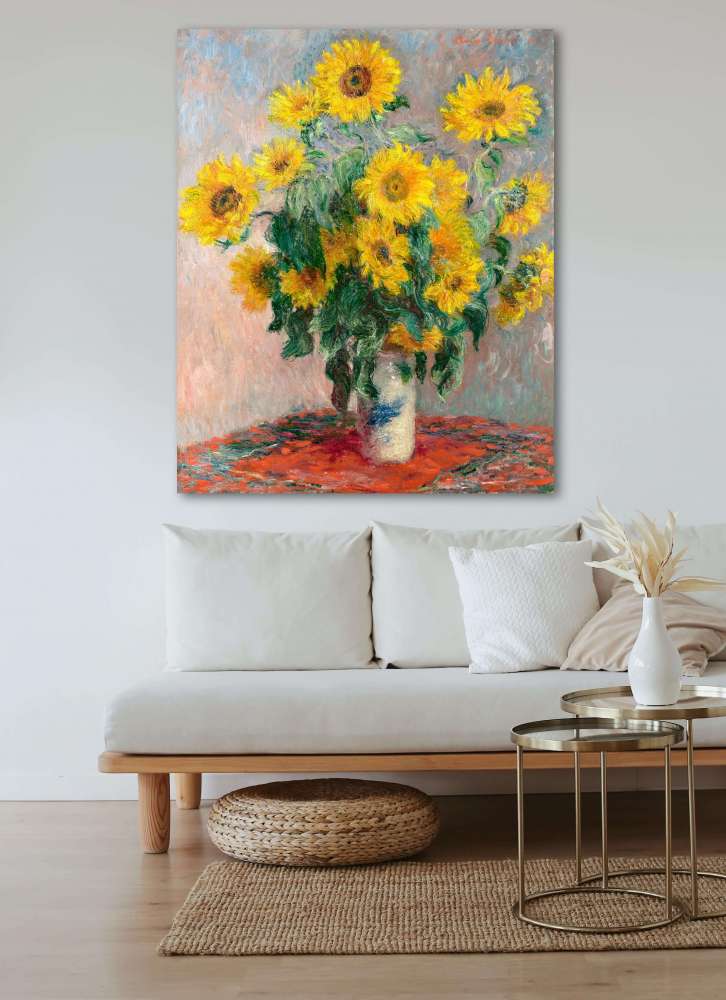 Reprodukcija „Saulėgrąžų puokštė“,  Claude Monet
