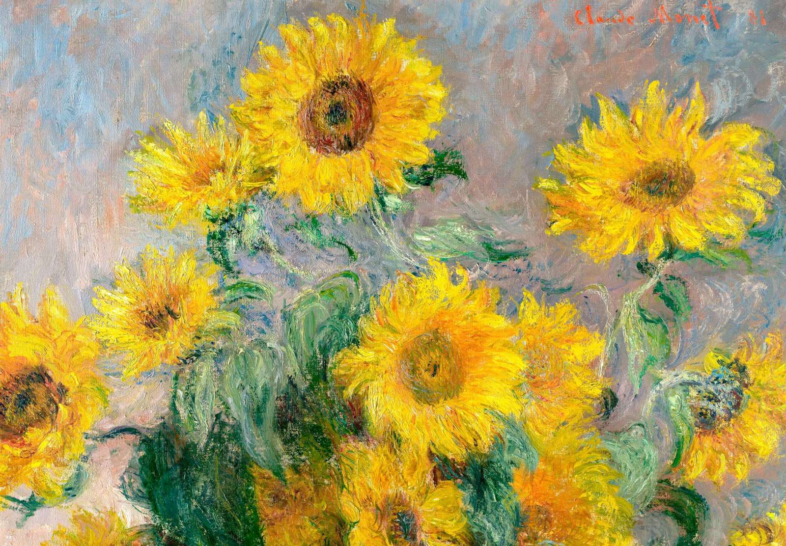 Reprodukcija „Saulėgrąžų puokštė“,  Claude Monet
