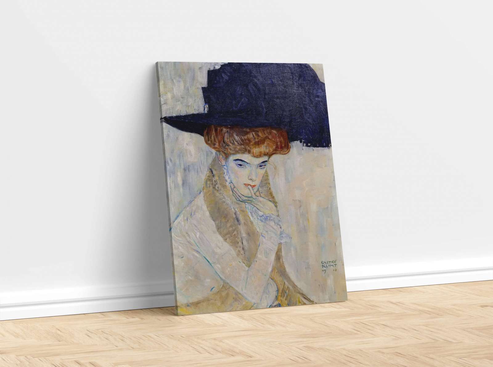 Reprodukcija „Skrybėlė su juodomis plunksnomis“,  Gustav Klimt (1910)