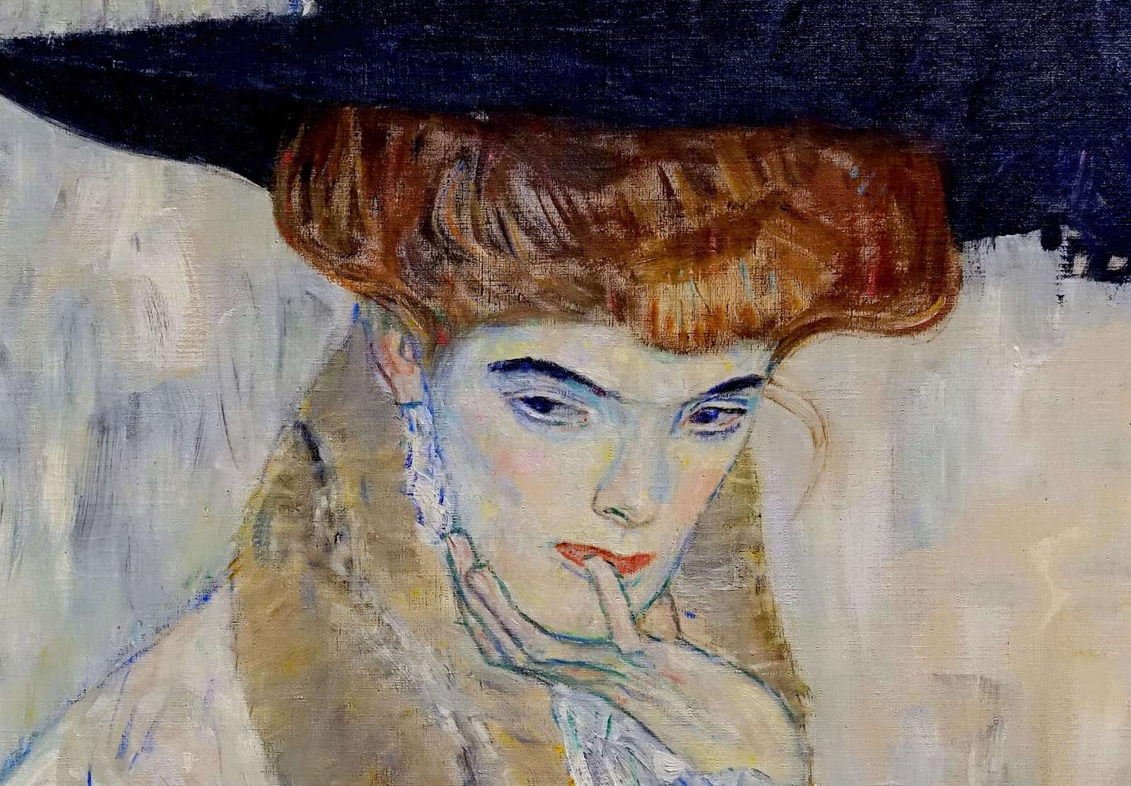 Reprodukcija „Skrybėlė su juodomis plunksnomis“,  Gustav Klimt (1910)
